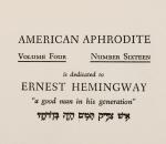 Roth, American Aphrodite: A Quarterly for the Fancy-Free.