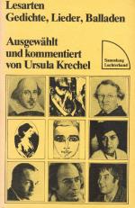 Krechel, Lesarten: Gedichte, Lieder, Balladen.