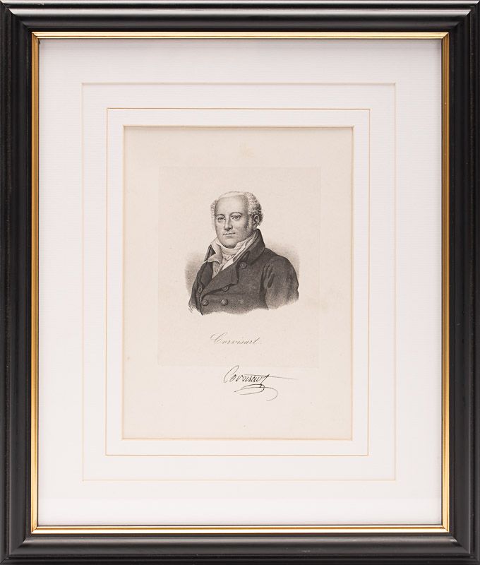 Forestier, Original, early 19th-century engraving of french cardiologist, Jean-Nicolas Corvisart