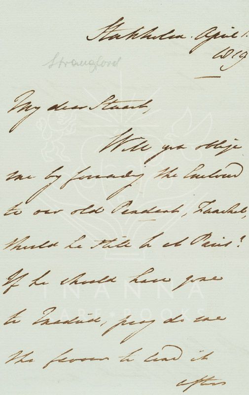 Stuart de Rothesay, Original, unpublished letter by Anglo-Irish diplomat