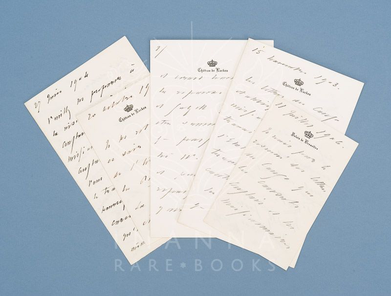 Collection of four very important and meaningful manuscript letters by Leopold II