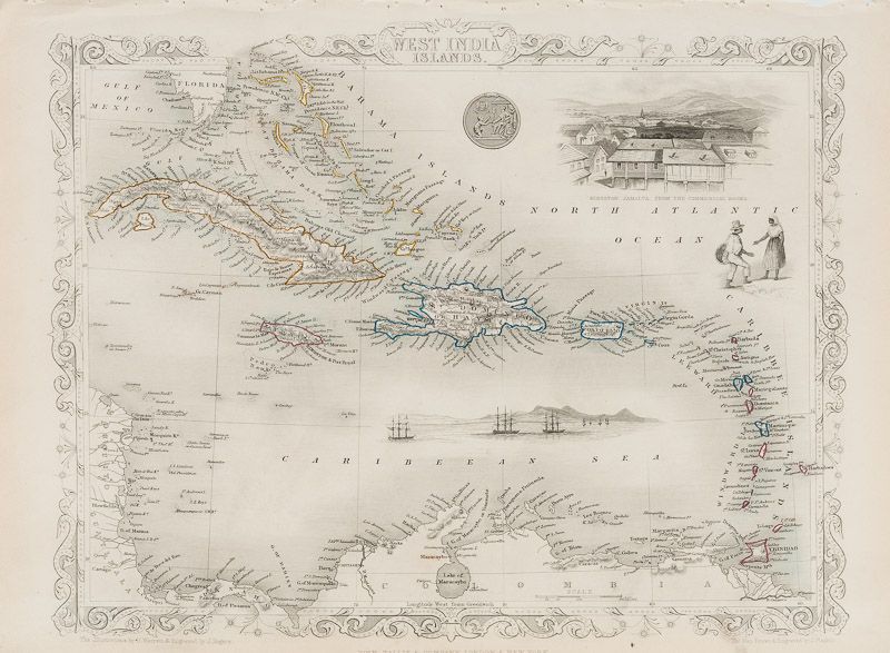 Tallis, West India Islands – Including the Bahama Islands, Cuba, Jamaica,