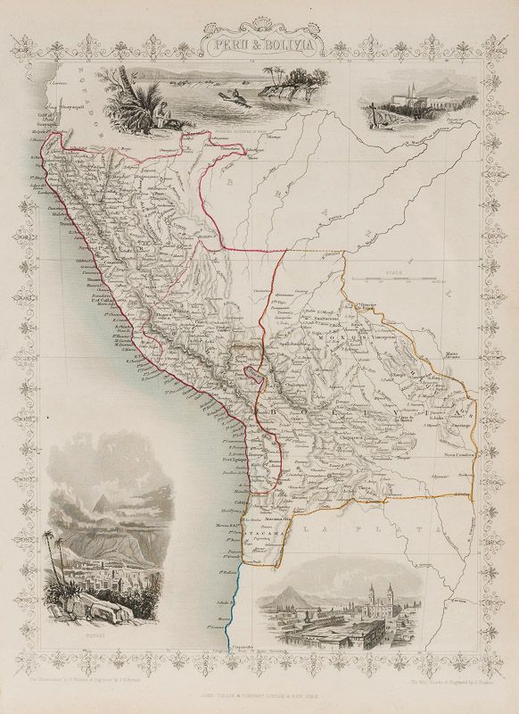 Tallis, Peru & Bolivia - with Vignettes and illustrations of Lima, Potosi