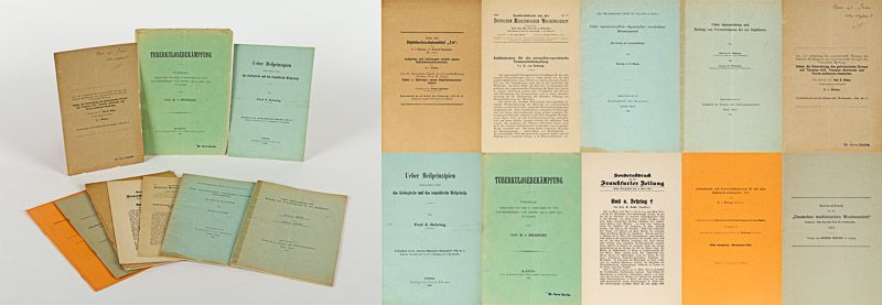 [Behring, Collection of nine important Emil von Behring – offprints from the Exi