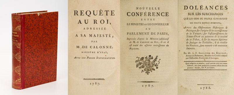 Charles Alexandre de Calonne / Gaultier de Biauzat / Bernard Pradere - Sammelband / Recueil de publications importantes sur l'économie française du XVIIIe siècle.