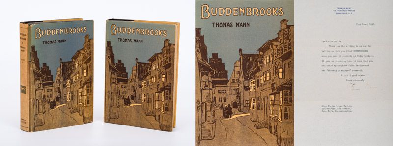 Thomas Mann - Buddenbrooks - First American Edition in stunning condition with an amazing, signed Letter by Thomas Mann