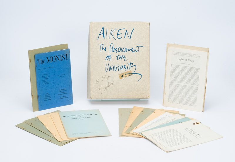 Henry David Aiken, Collection of manuscript material, offprints, association-copies