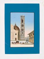 Collection of six stunning, early 19th-century gouache-aquatints of Florence and