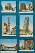 Collection of six stunning, early 19th-century gouache-aquatints of Florence and Pisa