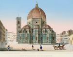 Collection of six stunning, early 19th-century gouache-aquatints of Florence and Pisa. 