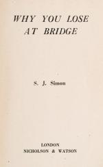 Simon, Why you lose at Bridge.