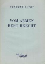 Lüthy, Vom Armen Bert Brecht.