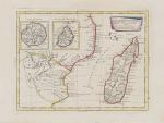 Hand-coloured border with latitudinal and longitudinal lines. Coloured interior map borders. Very interesting and decorative map of the east coast of Africa (in modern-ay Mozambique), which was then u