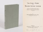 Landor, The Early Poems of Walter Savage Landor. A study of his development and