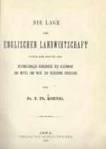 Koenig, Die Lage der Englischen Landwirtschaft unter dem Drucke