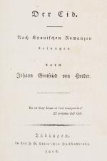 Herder, Der Cid – Nach Spanischen Romanzen besungen.