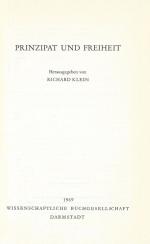 Klein, Prinzipat und Freiheit.