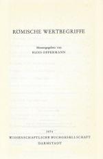 Oppermann, Römische Wertbegriffe.