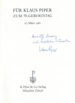 Piper - Für Klaus Piper zum 70.Geburtstag (27.März 1981).