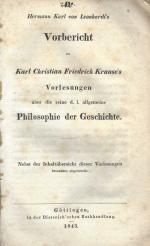 Leonhardi, Vorbericht zur Karl Christian Friedrich Krauses Vorlesungen