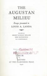 Landa, The Augustan Milieu. Essays presented to Louis a Landa.