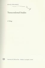 Waldrop - Transcendental Studies. A Trilogy.