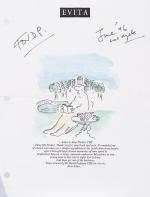 Evita – A Cartoon Version by Alan Parker. association copy of Alan Parker’s “Cartoon Version” of his movie “Evita”