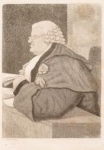 Collection of three original engravings [depicting Judges] by scottish caricaturist and engraver John Kay.
