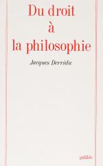 Derrida, Du Droit á la philosophie. [Envoi autographe signé de Jacques Derrida].