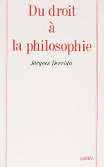 Derrida, Du Droit á la philosophie. [Envoi autographe signé de Jacques Derrida].