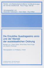 Mückl, Die Enzyklika Quadragesimo anno und der Wandel der sozialstaatlichen Ordnung.
