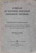 Seydel, Symbolae ad doctrinae graecorum harmonicae historiam.