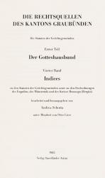 Indices zu den Statuten der Gerichtsgemeinden sowie zu den Dorfordnungen des Engadins