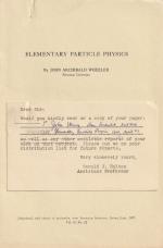 [Holton, Elementary Particle Physics – Original Offprint from the library of John Archibald Wheeler