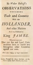 Raleigh, Sammelband of Writings by Sir Walter Raleigh: Remains of Sir Walter Raleigh : Maxims of State