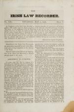 Anonymous. The Law Recorder: Containing Reports of Cases and Proceedings in the Courts of Law and Equity