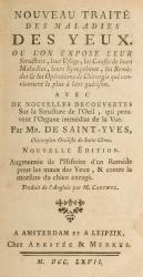 Saint-Yves, Nouveau Traité des Maladies des Yeux / Sir Hans Sloane - Histoire d'