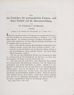 Wilhelm von Humboldt, Über das Entstehen der grammatischen Formen, und ihren Ein
