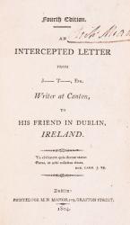 [Croker, An Intercepted Letter from J- T-, Esq. - Writer at Canton, to his frien