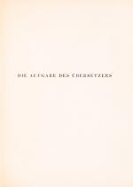 [Walter Benjamin] – Charles Baudelaire – Tableaux Parisiens. Deutsche Übertragung mit einem Vorwort über “Die Aufgabe des Übersetzers” 