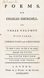 Poems by Charles Churchill in Three Volumes with Large Corrections and Additions