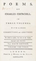 Poems by Charles Churchill in Three Volumes with Large Corrections and Additions