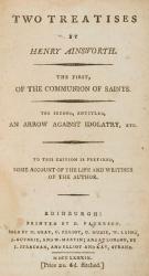 Ainsworth, Two Treatises by Henry Ainsworth.
