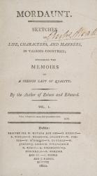 John Moore – Mordaunt. Sketches of Life, Characters, and Manners, in Various Countries