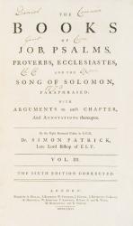 Simon Patrick, A Commentary upon the Historical Books of the Old Testament