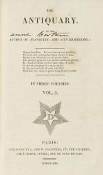 [Barton, The Antiquary – Volume I and Volume II of a 3-Volume-Set, with the Exlibris and name in ink of Anna Barton