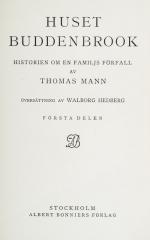 Thomas Mann, Collection of important publications by Thomas Mann in the swedish 