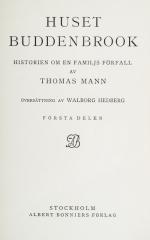 Thomas Mann, Collection of important publications by Thomas Mann in the swedish language