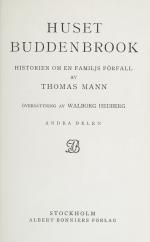 Thomas Mann, Collection of important publications by Thomas Mann in the swedish 