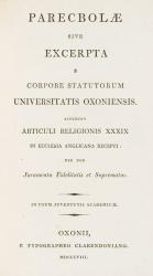 Parecbolae Sive Excerpta e Corpore Statutorum Universitatis Oxoniensi